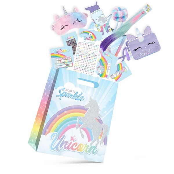 Unicorn Showbag S5 w/ Drink Bottle/Eye Mask/Lip Balm/Hair Extensions/Handbag
