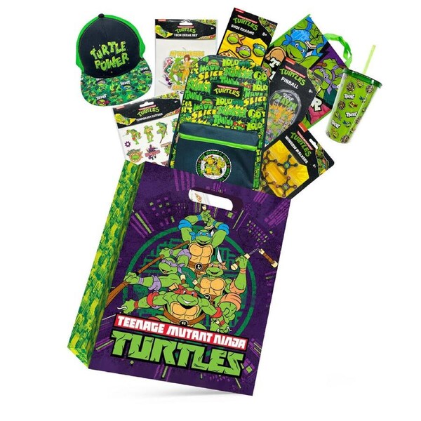 TMNT Retro Showbag S4 w/ Backpack/Cap/Shoe Charms/Pinball/Slushie Cap/Tattoos