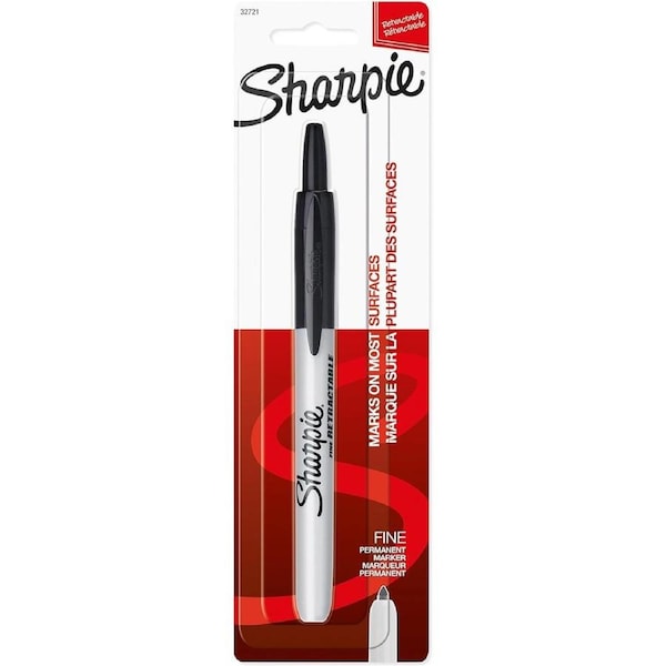 6 x Sharpie Retractable Permanent Marker Fine Point