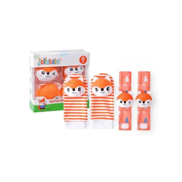 Wrist Rattle & Foot Finder 4Pcs - Fox