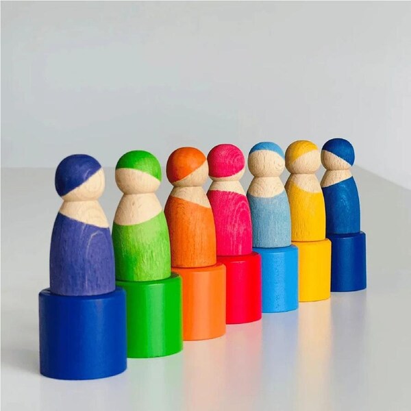 LaLaLull Australia® 7 Peg Dolls in Bowls