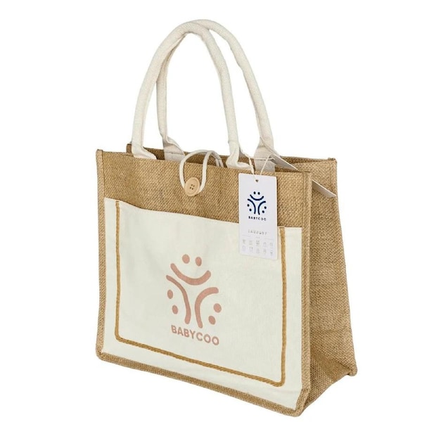 BabyCoo Tote Canvas Bags with Button Close