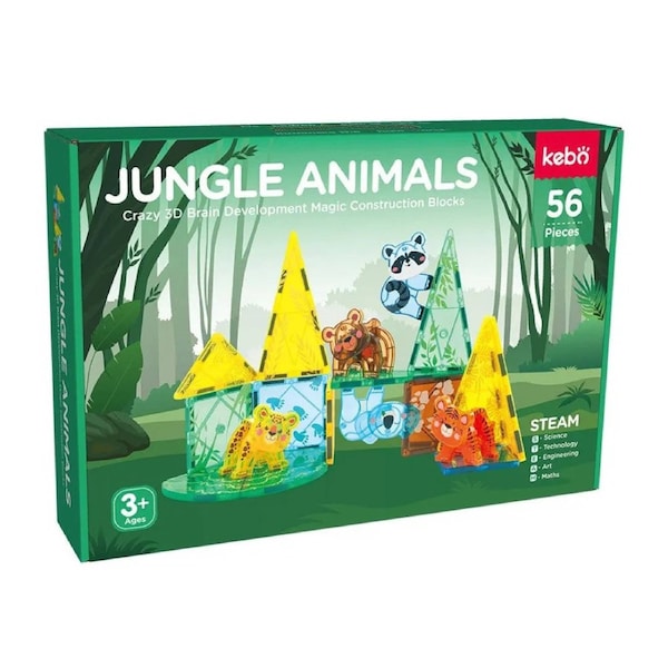 Kebo Magnetic Tiles Jungle 56 Pcs Set