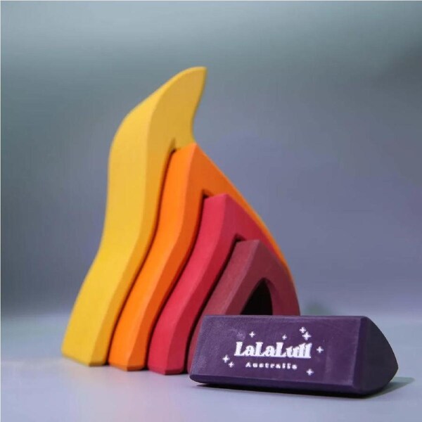 LaLaLull Australia® Wooden Rainbow Stacker Fire