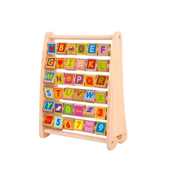 Tooky Toy Wooden Alphabet Abacus 2Yrs+