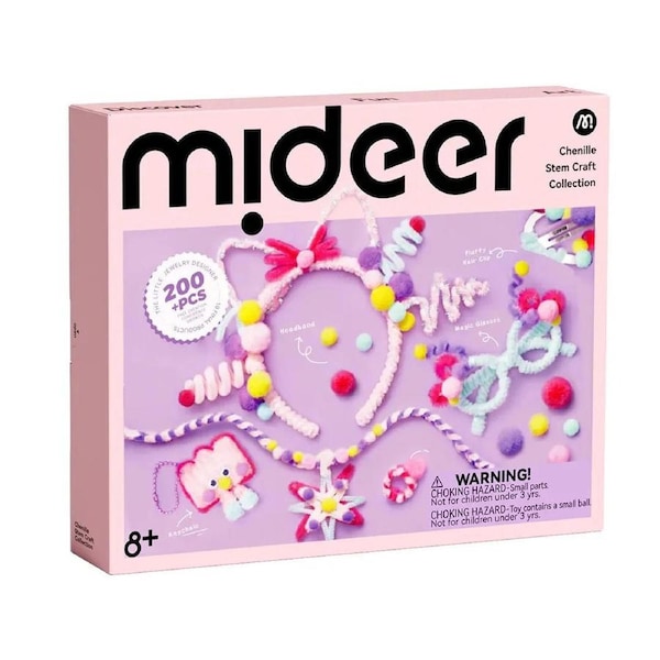 Mideer Chenille Sticks Jewelry Making Kit 200Pcs+