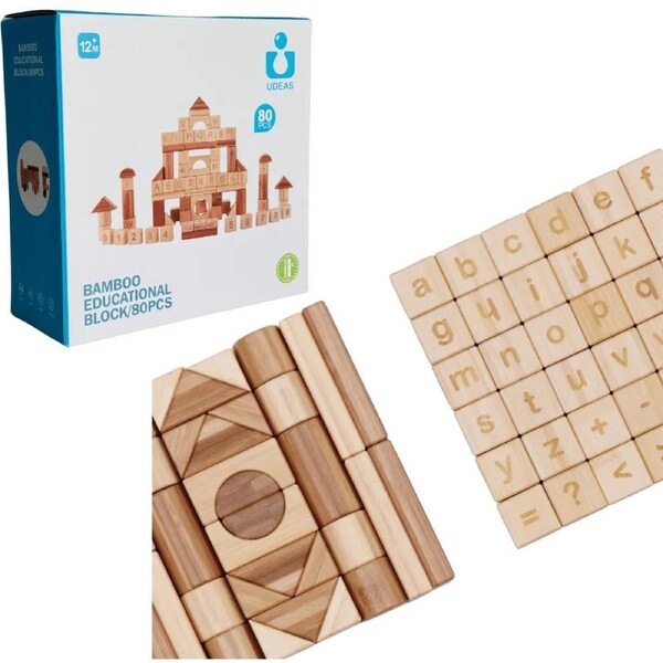 Udeas Eco Bamboo Building Blocks 80Pcs