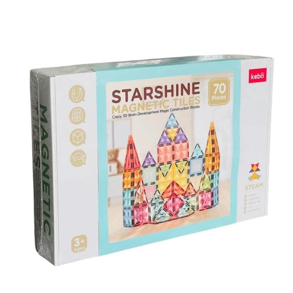 Kebo Magnetic Tiles - 70 Pcs