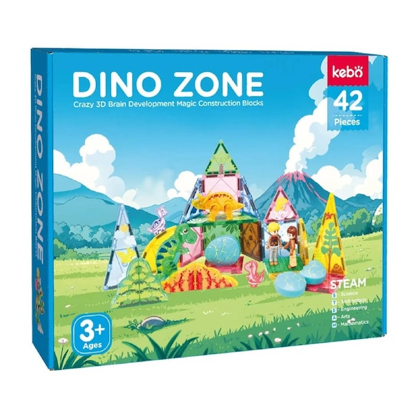 Kebo Magnetic Tiles Dinosaur Egg Set - 42 Pieces