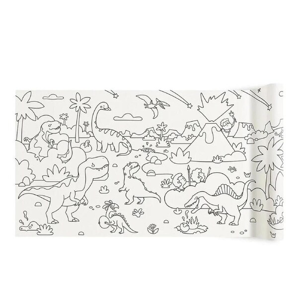Mideer Adhesive Coloring Paper Scroll 4 Meters: Dinosaurs