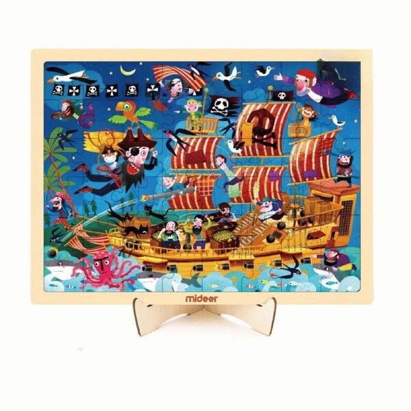 Mideer Wooden Puzzle with Holder 48P- Pirate