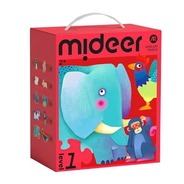 Mideer Level Up! Toddler Puzzles with Storage Bags Level 1: Animal Puzzle 8 Set