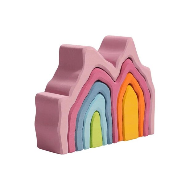 LaLaLull Australia(R) Wooden Rainbow Stacker Coral