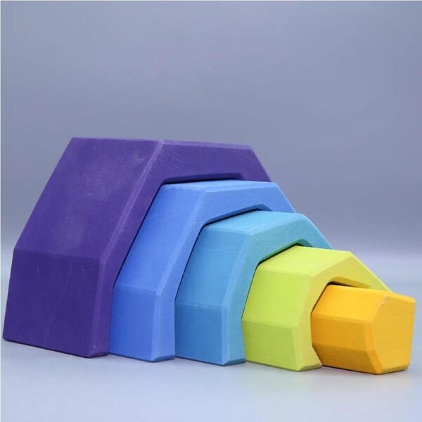 LaLaLull Australia® Wooden Rainbow Stacker 5Pcs Set - Cave