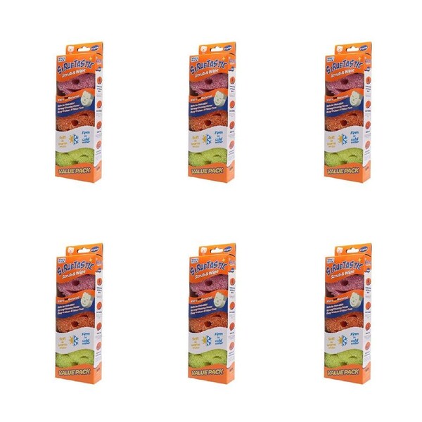 6x 3pc White Magic Scrubtastic Scrub & Wipe Sponge Surface/Dish Dirt Cleaner