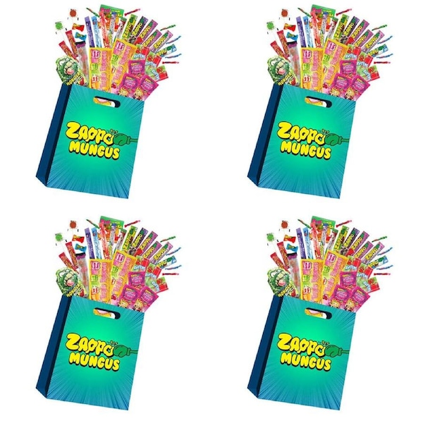 4PK Zappo Superbag Kids/Children Chewy Candy Fruity Lollies Confectionery Pack