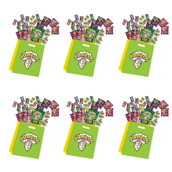 6PK Warheads Sour Candy Showbag Kids/Child Fun Sized Lollies Confectionery Pack