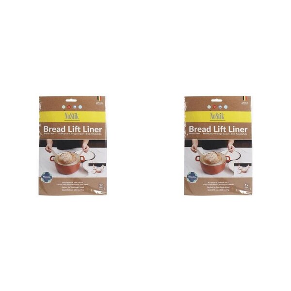 2PK Nostik Silicone+Fibreglass Bread Lift Liner Kitchen Baking Mat Grey 22cm