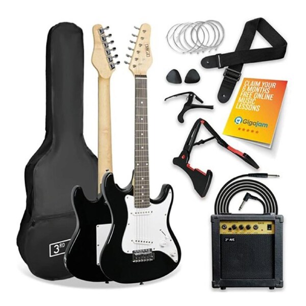 3rd Avenue Electric 3/4 Size Guitar & Amp Kit Black