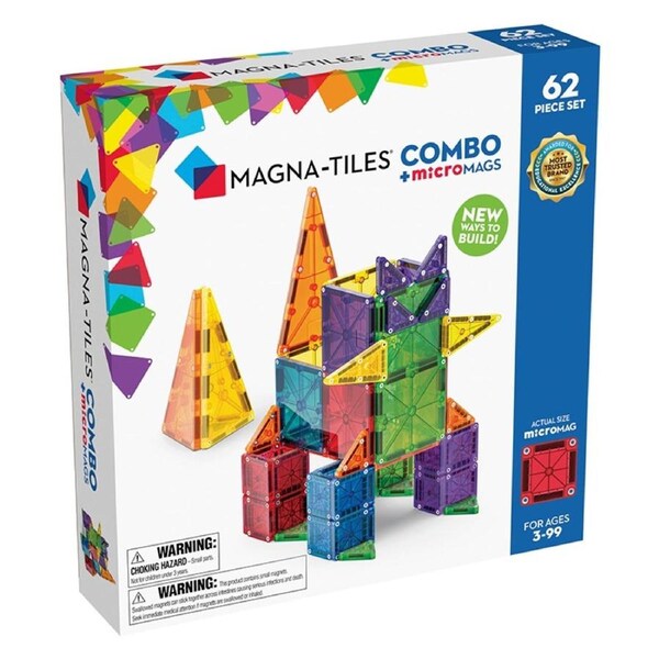 Magna-Tiles 62 Piece Set Combo + microMAGS