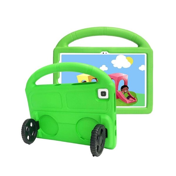 Nevenka Car Wheel-Shaped Shockproof Case for Lenovo TB-X606F/X 10.3 Inch with Foldable Stand Handle Kids Gifts-Green
