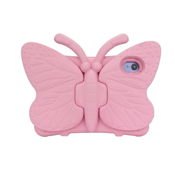 Nevenka Butterfly EVA Rugged Shockproof Case with Stand Kids Friendly Full Cover for iPad Mini 6-Pink