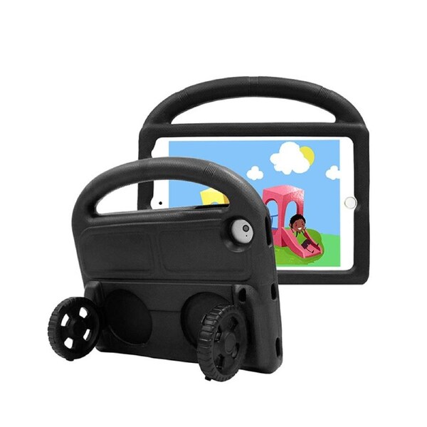Nevenka Car Wheel-Shaped Shockproof Case for iPad Mini 1/2/3/4/5 7.9 inch with Foldable Stand Handle Kids Gifts-Black