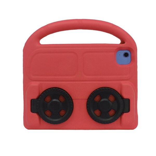 Nevenka Car Wheel-Shaped Shockproof Case for iPad 10 10.9 Inch 2022 with Foldable Stand Handle Kids Gifts-Red