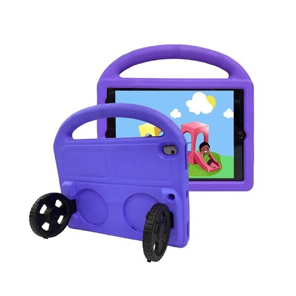 Nevenka Car Wheel-Shaped Shockproof Case for iPad 10.5 Inch with Foldable Stand Handle Kids Gifts-Purple