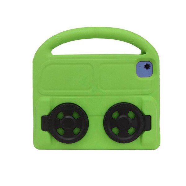 Nevenka Car Wheel-Shaped Shockproof Case for iPad 10 10.9 Inch 2022 with Foldable Stand Handle Kids Gifts-Green