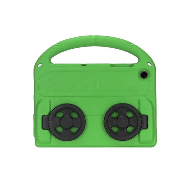 Nevenka Car Wheel-Shaped Shockproof Case for Samsung Galaxy A9 Plus 11 Inch with Foldable Stand Handle Kids Gifts-Green