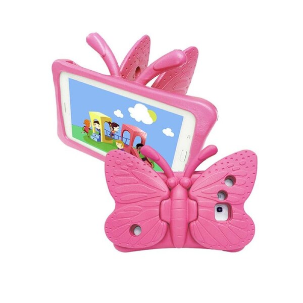 Nevenka Butterfly EVA Rugged Shockproof Case with Stand Kids Friendly Full Cover for Samsung Galaxy T280 7 Inch-Rose