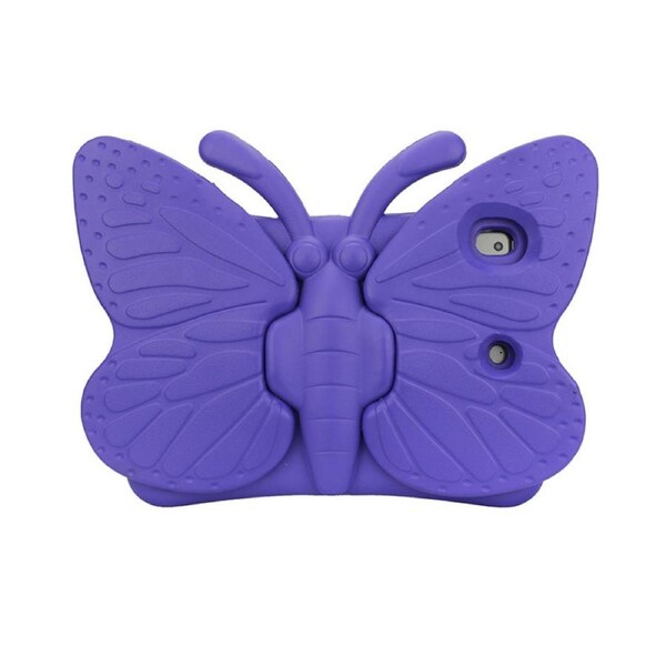 Nevenka Butterfly EVA Rugged Shockproof Case with Stand Kids Friendly Full Cover for iPad 7/8/9 10.2inch-Purple