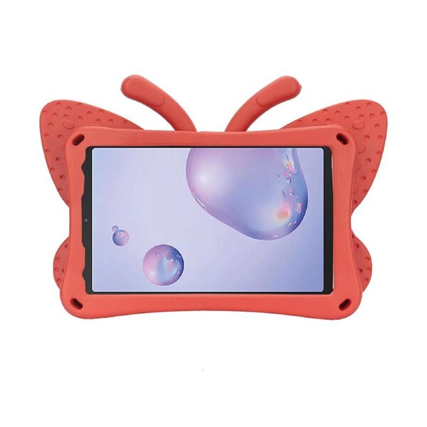 Nevenka Butterfly EVA Rugged Shockproof Case with Stand Kids Friendly Full Cover for Samsung Galaxy P200 8 Inch-Red