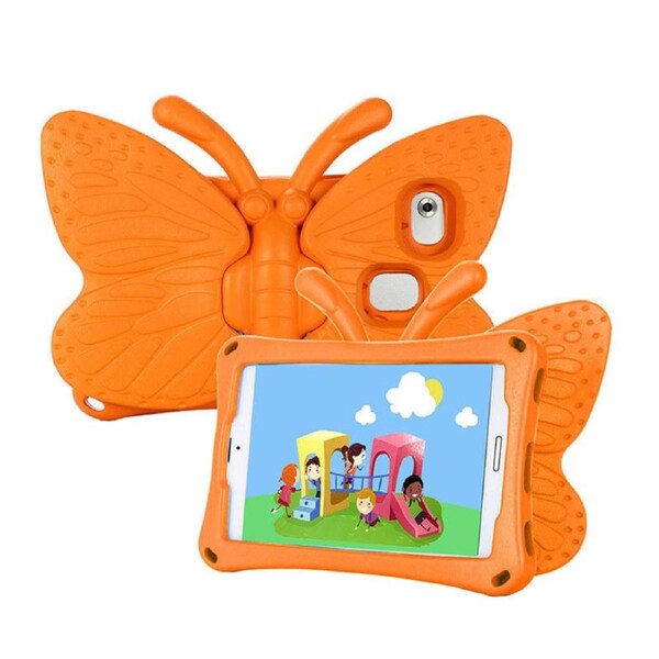 Nevenka Butterfly EVA Rugged Shockproof Case with Stand Kids Friendly Full Cover for HUAWEI M3 M5 M6 8.4Inch-Orange