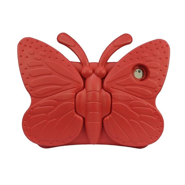 Nevenka Butterfly EVA Rugged Shockproof Case with Stand Kids Friendly Full Cover for iPad 5/6 9.7inch-Red