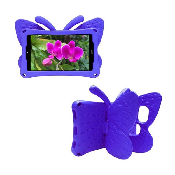 Nevenka Butterfly EVA Rugged Shockproof Case with Stand Kids Friendly Full Cover for HUAWEI M3 Youth Edition 8Inch-Purple
