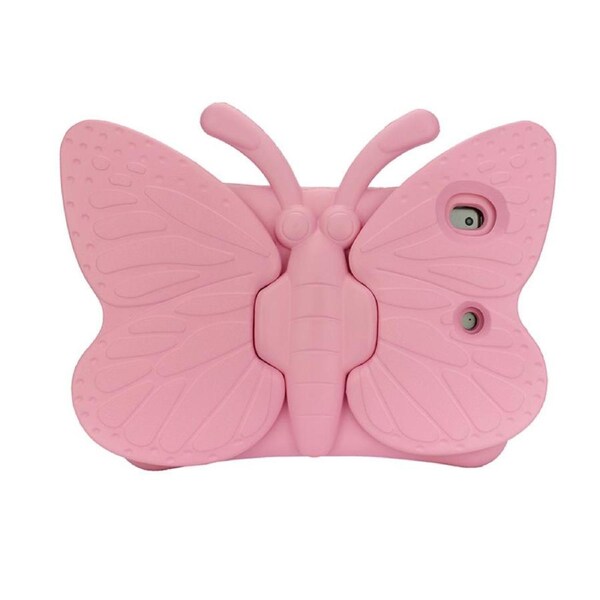 Nevenka Butterfly EVA Rugged Shockproof Case with Stand Kids Friendly Full Cover for iPad 7/8/9 10.2inch-Pink