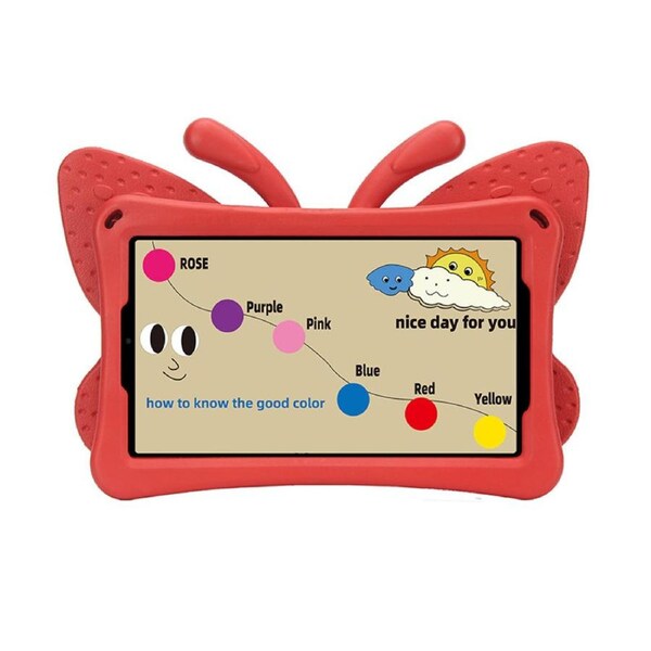 Nevenka Butterfly EVA Rugged Shockproof Case with Stand Kids Friendly Full Cover for Samsung Galaxy A9 8.7 Inch-Red