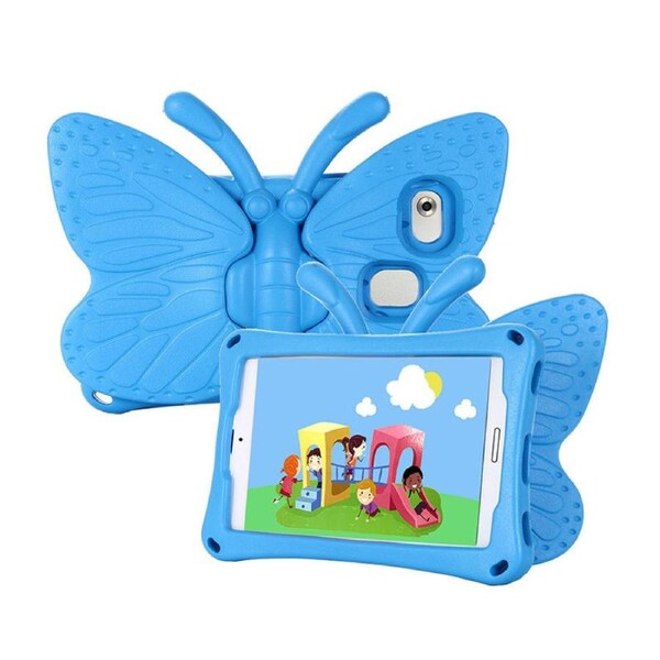 Nevenka Butterfly EVA Rugged Shockproof Case with Stand Kids Friendly Full Cover for Samsung T331 8inch-Blue