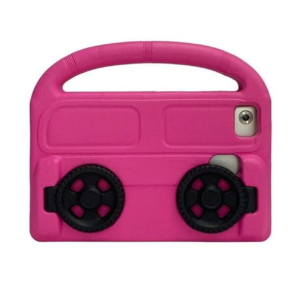 Nevenka Car Wheel-Shaped Shockproof Case for HUAWEI M3 8.4 Inch with Foldable Stand Handle Kids Gifts-Rose