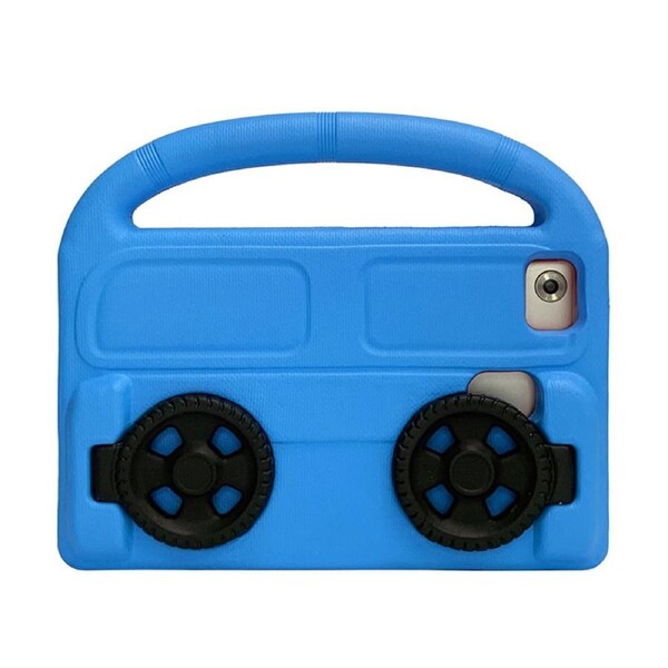 Nevenka Car Wheel-Shaped Shockproof Case for HUAWEI M3 8.4 Inch with Foldable Stand Handle Kids Gifts-Blue