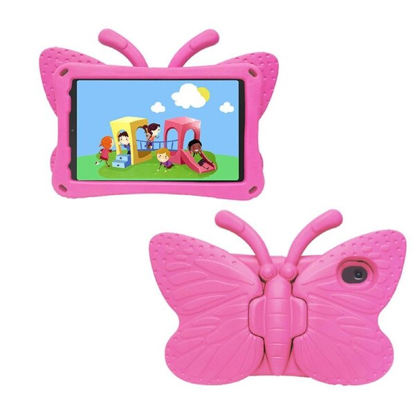 Nevenka Butterfly EVA Rugged Shockproof Case with Stand Kids Friendly Full Cover Samsung Galaxy T307-Rose