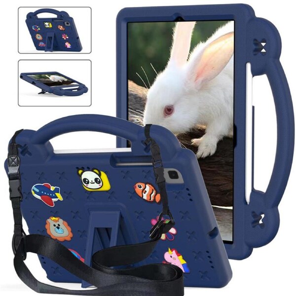 Nevenka Bear Rugged Tablet Case with Stand and Shoulder Strap for Samsung Galaxy 10.4inch Tab A7 T509 2022-Navy Blue