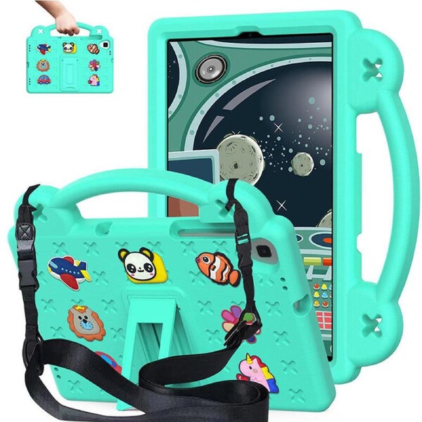 Nevenka Bear Rugged Tablet Case with Stand and Shoulder Strap for Samsung Galaxy T510 10.1 Inch 2019-Mint Green