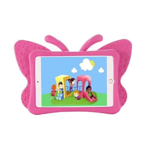 Nevenka Butterfly EVA Rugged Shockproof Case with Stand Kids Friendly Full Cover for iPad Mini 1/2/3/4/5-Rose