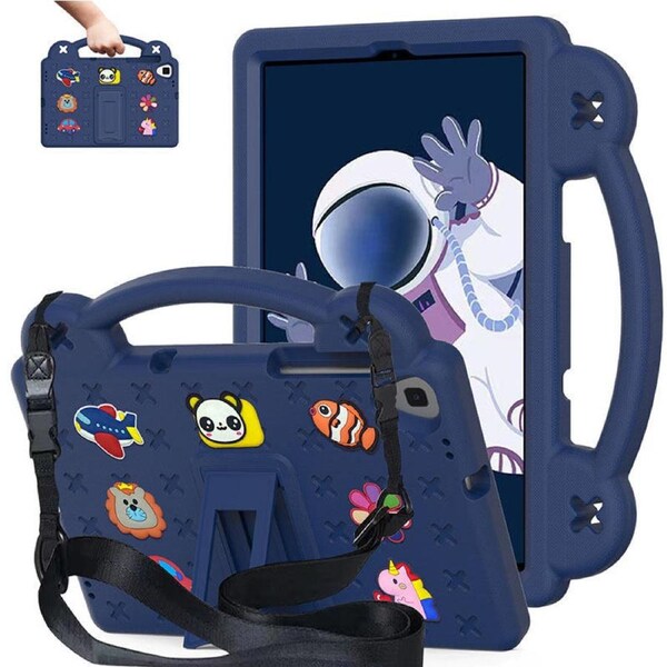Nevenka Bear Rugged Tablet Case with Stand and Shoulder Strap for Samsung Galaxy T510 10.1 Inch 2019-Navy Blue