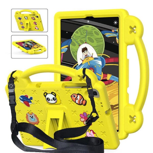 Nevenka Bear Rugged Tablet Case with Stand and Shoulder Strap for Samsung Galaxy T510 10.1 Inch 2019-Yellow