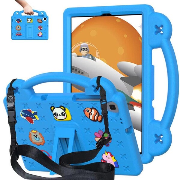 Nevenka Bear Rugged Tablet Case with Stand and Shoulder Strap for Samsung Galaxy T510 10.1 Inch 2019-Sky Blue
