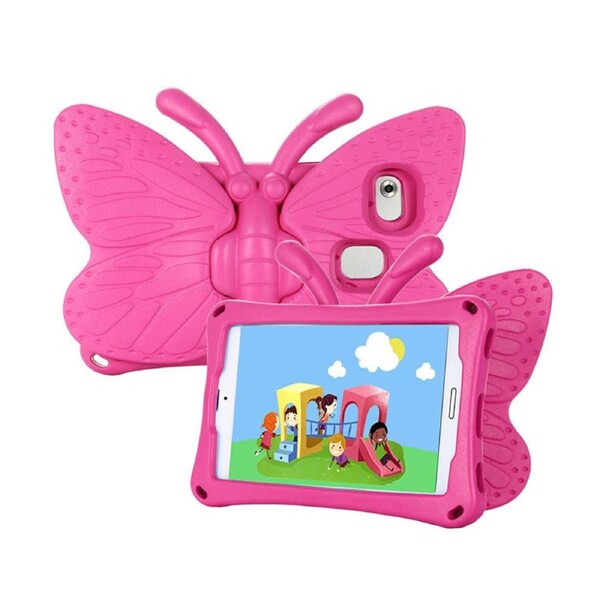 Nevenka Butterfly EVA Rugged Shockproof Case with Stand Kids Friendly Full Cover for HUAWEI M3 M5 M6 8.4Inch-Rose